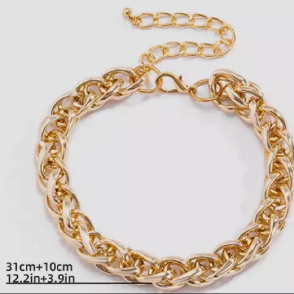 NEW 18K GOLD CHUNKY CHOKER NECKLACE - Picture 6 of 6